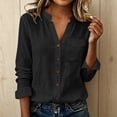 thumbnail image 2 of GZWYHT Gauze Long Sleeve Shirts For Women Spring Button Down Shirts Women Light Thin Summer Cotton Long Sleeve Women T Shirts Black L, 2 of 7