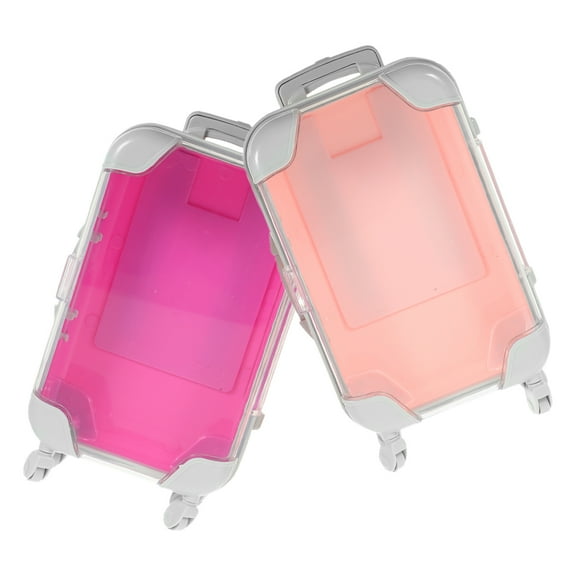 ibasenice 2Pcs Small Makeup Suitcase Portable Travel Cosmetic Case with Hard Shell and Assorted Colors