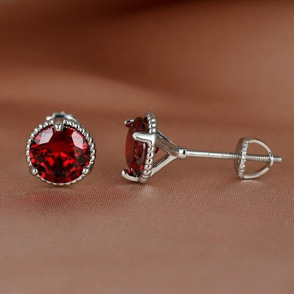 VOLALO 925 Sterling Silver Stud Earrings Birth Cubic Zircon Fashion Jewelry For Women