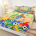 thumbnail image 5 of Erosebridal Letter H Orange Gradient Soccer Ball Print Full Size Sheets, Sports Monogram Bed Sheets for Kids Boys and Girls, 1 Flat Sheet, 1 Fitted Sheet and 2 Pillowcases, 5 of 6
