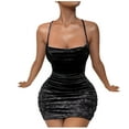 thumbnail image 2 of Fankiway Mode Femmes Été Décontracté Imprimé Col en V Camisole Sans Manches Robe Longue Robes de Plage Grande Taille Robes Femmes, 2 of 7