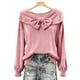 thumbnail image 2 of Karight 2026 Spring Summer Velvet Blouse Women Long Sleeve Bow Tie Neck Shirts Trendy Casual Office Work Blouses Tops, 2 of 5