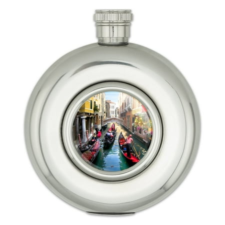 

Venice Italy Gondolas Canals Round Stainless Steel 5oz Hip Drink Flask