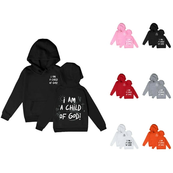 Christian Hoodies for Girl I Am A Child Of God Cute Graphic Hooded Sweatshirt with Pockets Pullover Tops