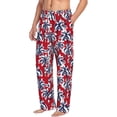 thumbnail image 2 of Daiia Palm Tree Pattern on Red Men's Sleep Pant with Pockets and Drawstring,Pajama Pants-XX-Large, 2 of 9