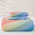 thumbnail image 5 of jejeloiu Lines Geometric Pattern Quilt Full For Girls,Colorful Gradient Striped Full Bedspread Sets For Kids,3pcs, 5 of 7