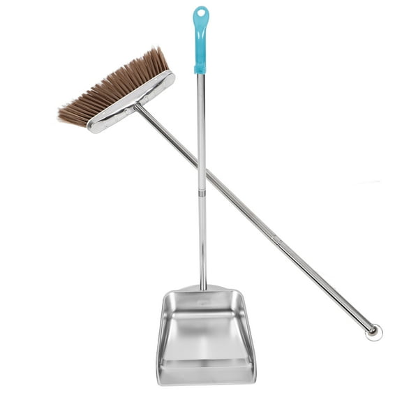 SEWCHICS 1Set Heavy Duty Broom and Dustpan Set for Home Cleaning with Wear Resistant Design