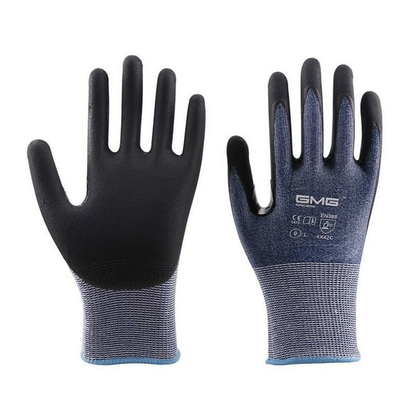 Cut Resistant Gloves Security Protection Work Gloves Anti-cut Level 5 GMG Blue Automotive Mechanic Strong Working Nitrile Gloves