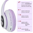 thumbnail image 6 of Rirool Cat Ear Bluetooth Headphones for Kids Girls - Wireless Headset w/Mic, 94dB Volume Limit, LED Lights, Foldable, for School/Travel Purple, 6 of 10