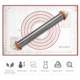 thumbnail image 1 of Labymos Adjustable Stainless Steel Rolling Pin with Thickness Rings Pastry Mat Set Rolling Pin Pastry, 1 of 8