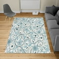 thumbnail image 2 of Vintage Turkish Area Rug, Oriental Scroll with Swirling Leaves with Eastern Design Inspirations, Soft Carpet for Living Room Decor with Distressed Look, 4' X 5.7', Petrol Blue, by Ambesonne, 2 of 4