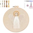thumbnail image 1 of Kit de bordado navideño, kit de bordado de belén, kits de punto de cruz navideño, kit de bordado para principiantes para adultos, kit de bordado DIY para decoración del hogar (ángel), 1 of 7