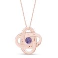 thumbnail image 3 of AFFY Round Cut Simulated Alexandrite & White CZ Inter Woven Pendant Necklace in 14k Rose Gold Over Sterling Silver, 3 of 6