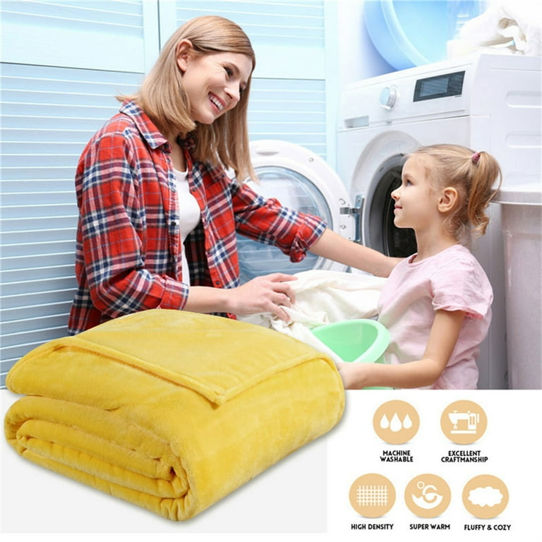 Soft, Thick, Lightweight Solid Couch Throw Blanket, 240GSM