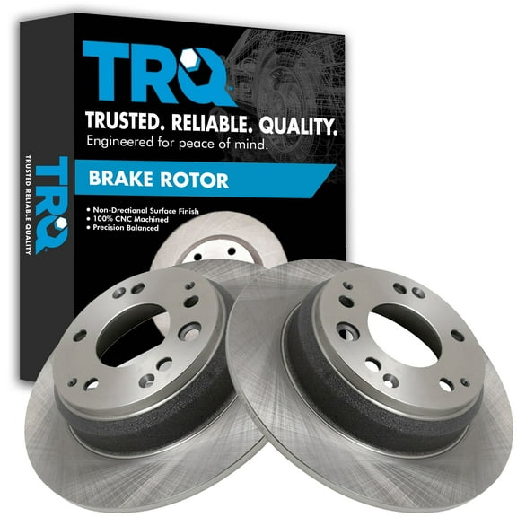 TRQ Rear Brake Rotors Set Solid Fits Select 1991-1995 Acura Legend 1996-1998 RL 1995-1998 Honda Odyssey 1996-1999 Isuzu Oasis