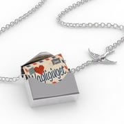 Locket Necklace I Love You Eskimo (Inuktitut) Love Letter from Groenlan in a silver Envelope Neonblond