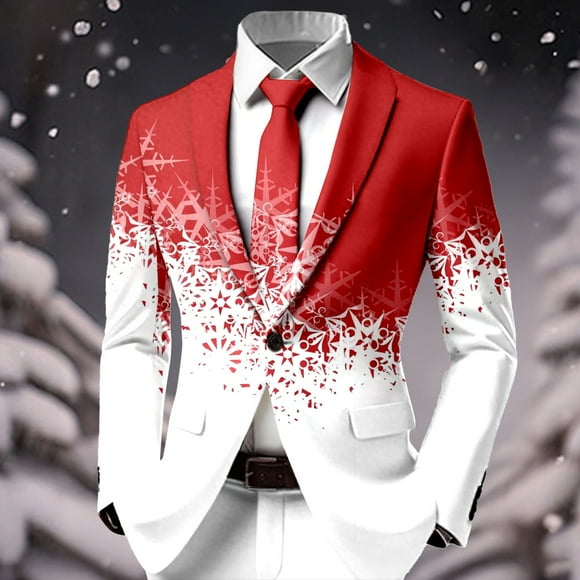 Print Jacket For Festive Occasions Stylish Outerwear For Parties And Celebrations Tailored Fit Comfortable And Versatile Design Men'S Blazers & Suit Jackets