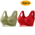 thumbnail image 2 of Annhoo 2PCS Womens Bras No Underwire Plus Size Floral Underwear Ladies Button Front Closure Liftup Underwears, 2 of 3