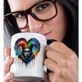 thumbnail image 2 of 3drose, Watercolor Portrait Illustration of a Sad Jester in the Rain, 15oz Two-tone Black Mug, 2 of 6