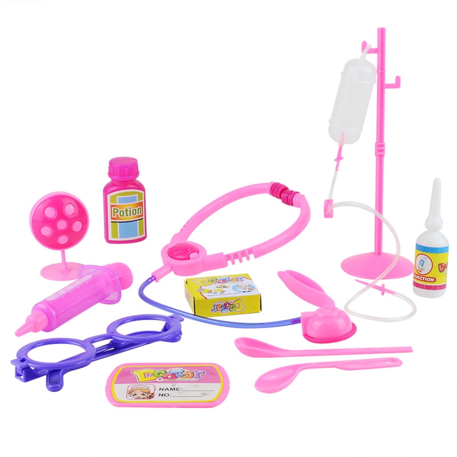Cheers.US 12Pcs/Set Doctor Play Set Simulation Pretend Play Plastic Doctor Nurse Roleplay