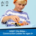 thumbnail image 4 of LEGO City Rides – Construction Loader Building Toy for Kids - Pretend Play Set for Boys & Girls, Ages 5+ - Construction Toy W/Backhoe, Loader Bucket, & Minifigure - Gift Idea for Birthdays - 60483, 4 of 8