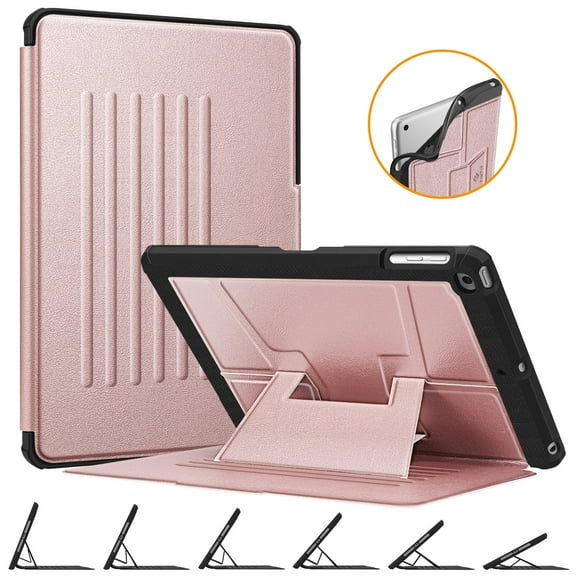 Fintie TPU Case for iPad 9.7 inch 6th / 5th 2017 Gen & iPad Air 2 / iPad Air - Shockproof Rugged Cover, Rose Gold