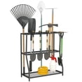 thumbnail image 1 of Outsunny Garden Tool Organizer with Hooks, Yard Tool Tower Rack, Black, 1 of 10