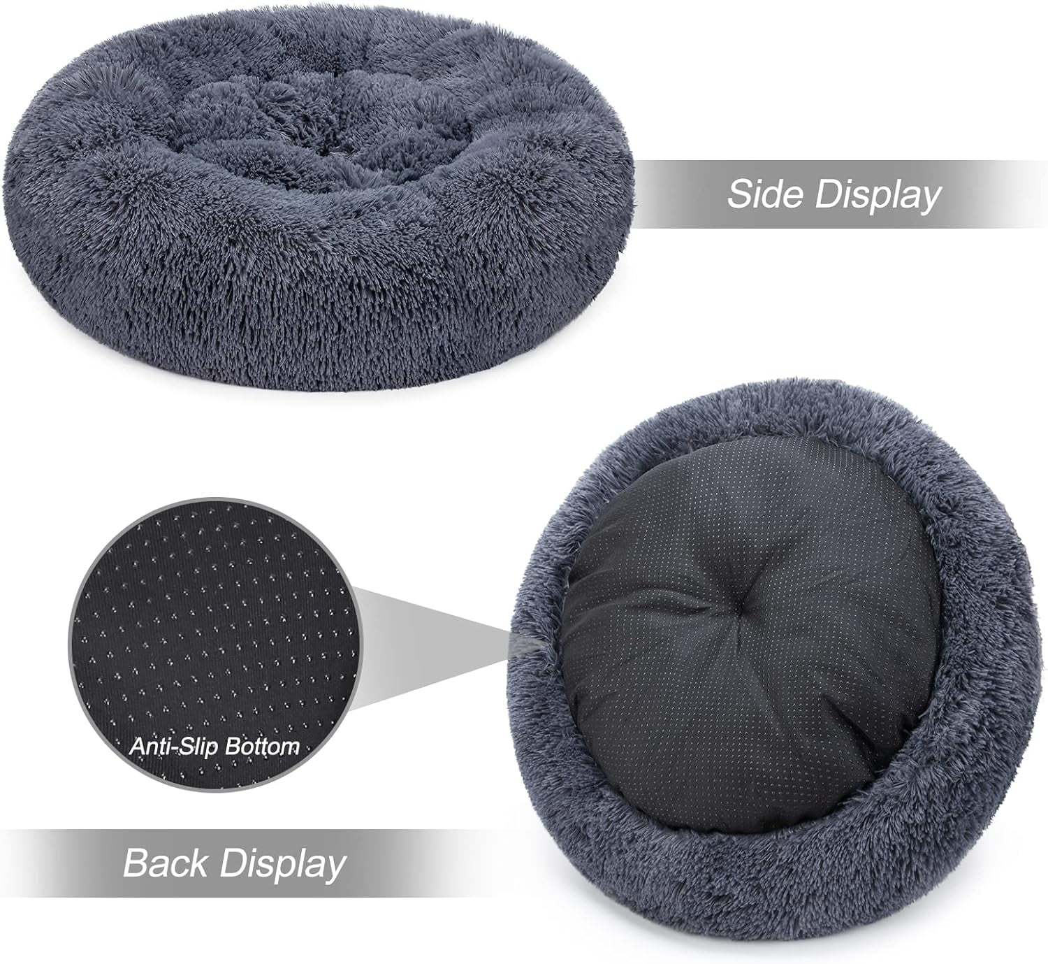 Orthopedic Dog Bed Comfortable Donut Cuddler Round Pet Beds Ultra Soft Washable Dog and Cat Cushion (20''/23''/30'') (23'', Brown)