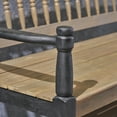 thumbnail image 2 of Larry Outdoor Rustic Acacia Wood Bench with Shelf, Gray and Black, 2 of 6