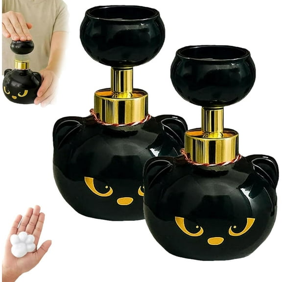 Cat Paw Soap Dispenser, Cute Cat Paw Foam Soap Dispenser, Cat Pawprint Soap, Magic Foaming Hand Wash Dispenser, Automatic Soap Dispenser with Black Print