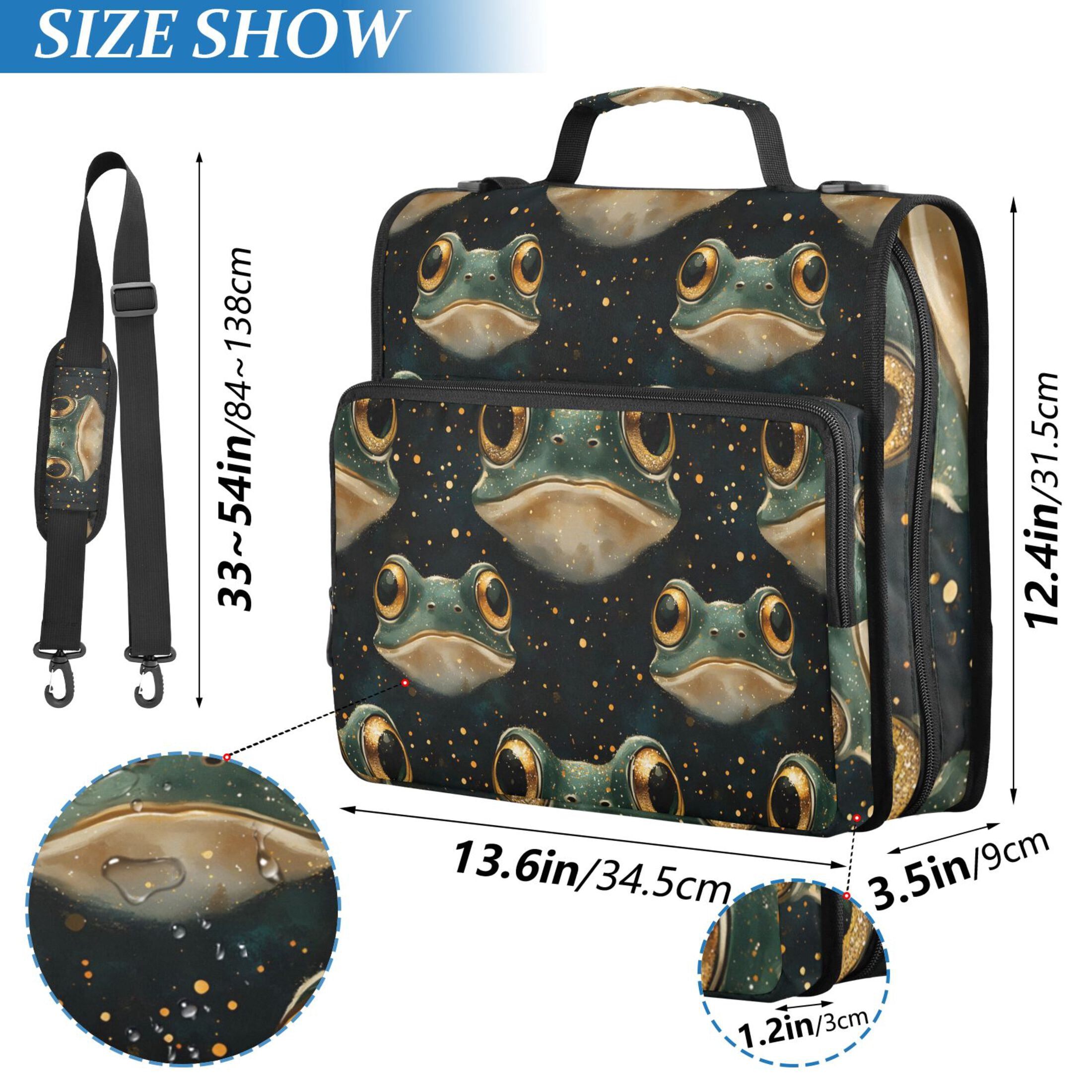 ALAZA Zipper Binder Frogs 3 Ring Trapper Keeper File Folder Organizer Bag