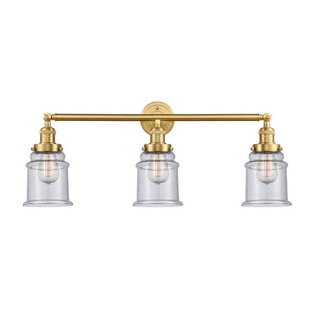

205SGG184 Three Light Bath Vanity Franklin Restoration Satin Gold
