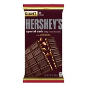 Hershey's Special Dark Chocolate with Almonds Giant Candy, Bar 7.37 oz, 25 Pieces