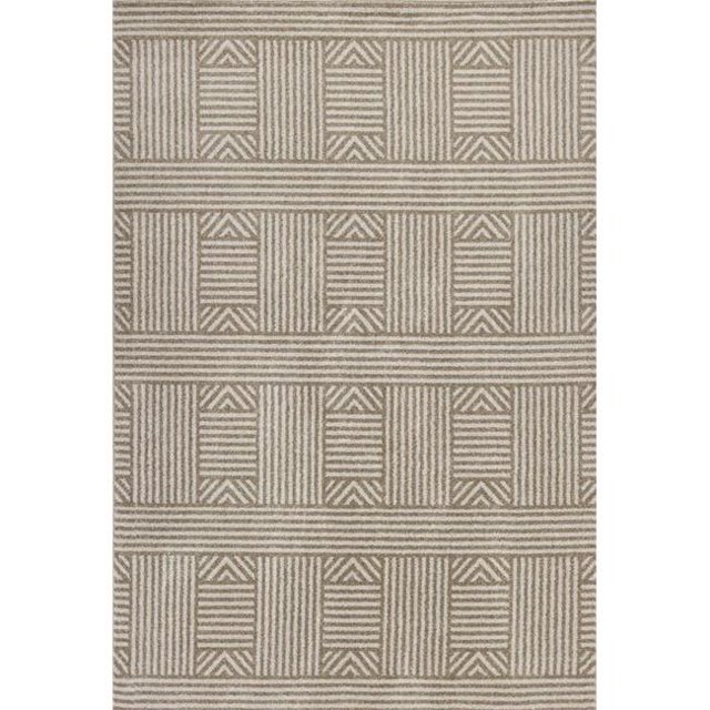 HomeRoots 352981 7 ft. 7 in. x 10 ft. 10 in. UV-Treated Polypropylene Beige Area Rug