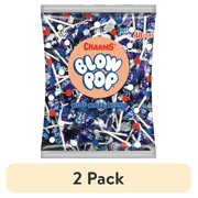 (2 pack) Charms Blow Pop Blue Razz Bubble Gum, 48 count, 50 calories, 24 oz. Bag
