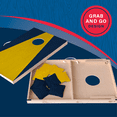 thumbnail image 2 of Wooden Cornhole Set, Navy Blue & Gold Colors, Stick & Slide Bags, 10 Pieces, 2 Boards, 8 Bean Bags, Family Games, College Games, Ages 3+ by MinnARK, 2 of 5