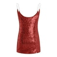 thumbnail image 4 of Babysbule Summer Dresses for Women Ladies Fashion Solid Color Sleeveless Sling Sexy Sequin V-Neck Dress, 4 of 5
