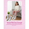 thumbnail image 4 of Justice Mid Crew Socks for Girls, Stylish Kids Socks for Daily Wear, 6 pk White Multi Color, 4 of 7