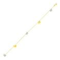 thumbnail image 1 of 14k Two Tone Gold Anklet with Butterflies 10 in, 1 of 2