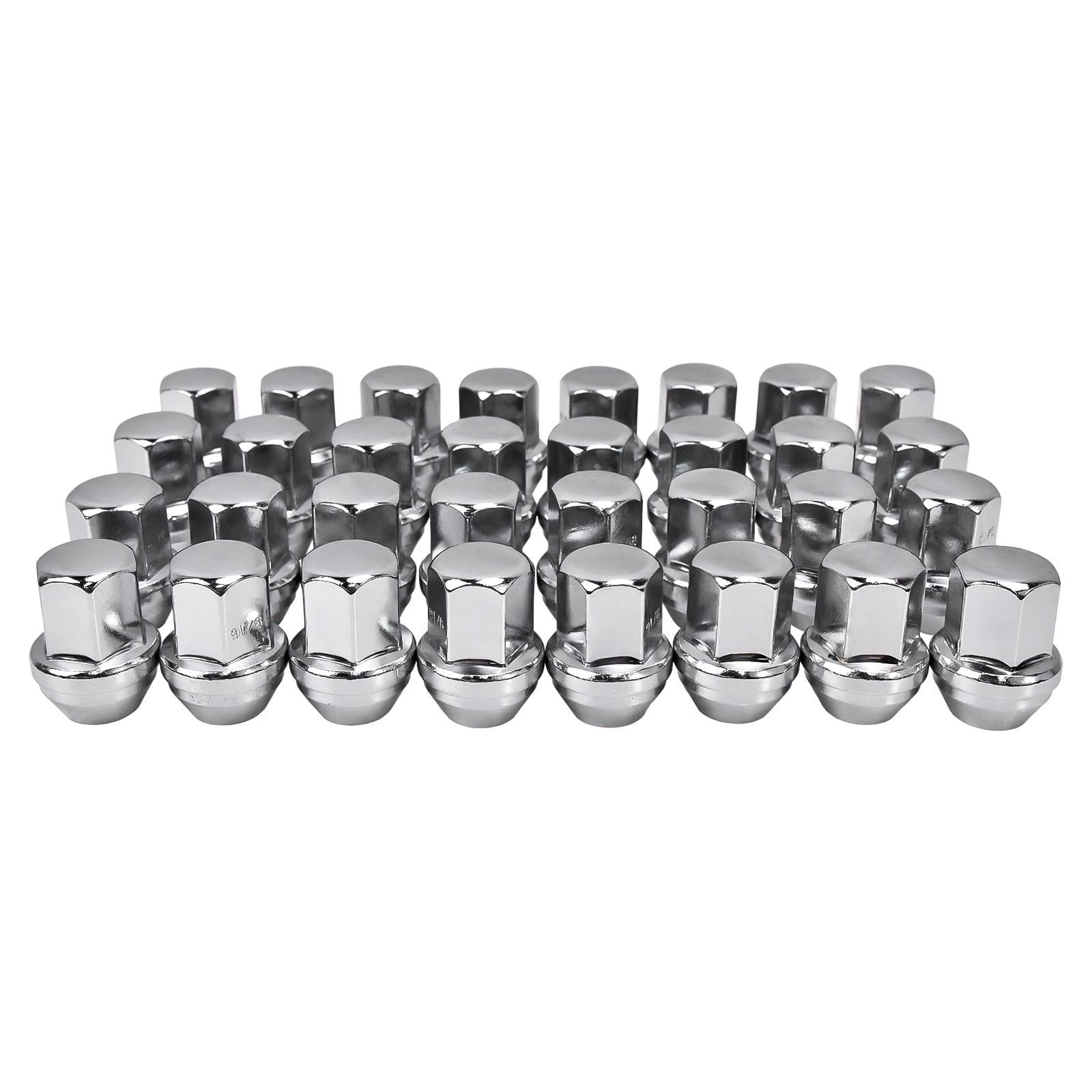 Hex Autoparts 32PCS 14x1.5 Chrome Lug Nuts for Chevy GMC Silverado 2500 3500 GMC Sierra 2500 Hummer H2