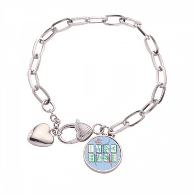 Mahjong Droite Nombres Ruban Coeur Chaîne Bracelet Bijoux Charme Mode