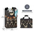 thumbnail image 2 of Yayeee Freestanding Laundry Hamper with Handle Collapsible Large Storage Basket for Clothes, Black Halloween Dancing Skeleton, 2 of 7
