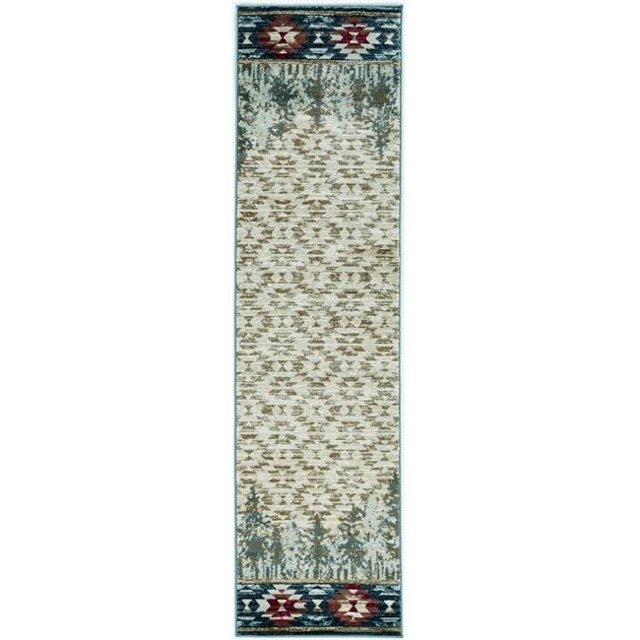 HomeRoots 353437 2 ft. x 7 ft. 7 in. Runner Polypropylene Ivory Area Rug
