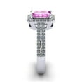 thumbnail image 4 of SuperJeweler 1 1/2 Carat Octagon Shape Created Pink Sapphire and Halo Diamond Ring In Sterling Silver For Women, 4 of 6