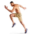 thumbnail image 4 of MIER Men's Dry Fit Athletic Running Shorts with 3 Zipper Pockets, Khaki, S, 4 of 7