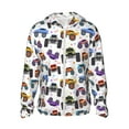 thumbnail image 2 of Uemuo Cartoon Monster Trucks1 Pattern Women's Full Zip UPF 50+ Sun Protection Hoodie Jacket Long Sleeve Sun Shirt Hiking Outdoor Performance with Pockets-Large, 2 of 9