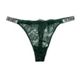 thumbnail image 2 of Victoria's Secret Very Sexy Bombshell Shine Rhinestone Strap Thong Panty Forest Green Lace Size X-Large NWT, 2 of 3