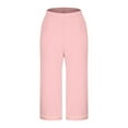 thumbnail image 6 of Kaemgyyd Capri Pants for Women Cotton Breathable Loose Fit Pajama Pants Lounge Comfy Pj Bottoms Soft Sleepwear with Pockets, 6 of 6