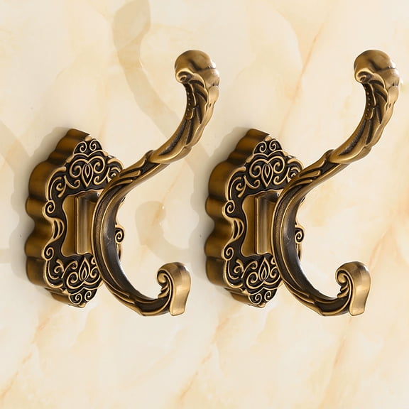 2 Pcs Coat hook, elegant gold practical hook in vintage style wall mount for hanging coats and towels for hanging coat wallets in the bathroom and hallway