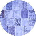thumbnail image 1 of Ahgly Company Indoor Round Patchwork Blue Transitional Area Rugs, 8' Round, 1 of 4